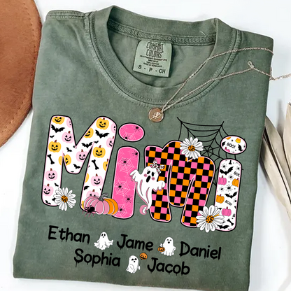 Halloween Mimi Pumpkins Boo Custom Grandma And Grandkids  Shirt