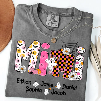 Halloween Mimi Pumpkins Boo Custom Grandma And Grandkids  Shirt