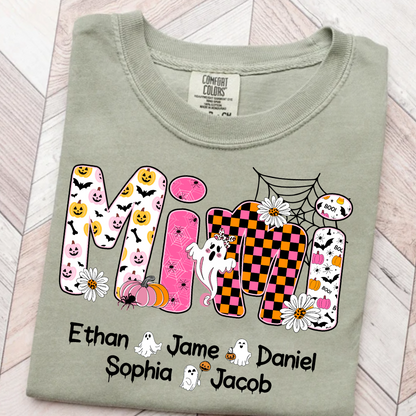 Halloween Mimi Pumpkins Boo Custom Grandma And Grandkids  Shirt