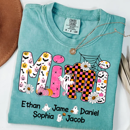Halloween Mimi Pumpkins Boo Custom Grandma And Grandkids  Shirt