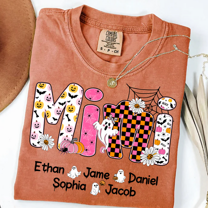Halloween Mimi Pumpkins Boo Custom Grandma And Grandkids  Shirt