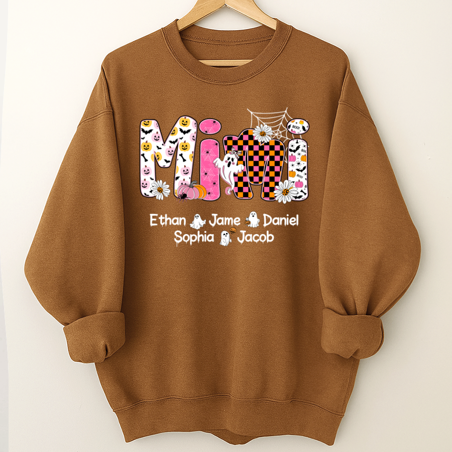 Halloween Mimi Pumpkins Boo Custom Grandma And Grandkids  Shirt