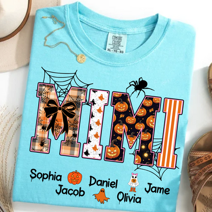 Halloween Mimi Spooky Custom Grandma And Grandkids Shirt