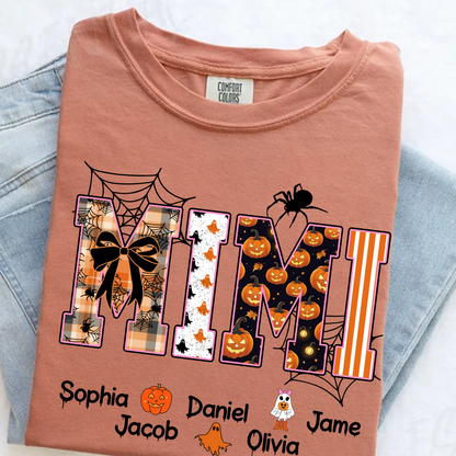 Halloween Mimi Spooky Custom Grandma And Grandkids Shirt