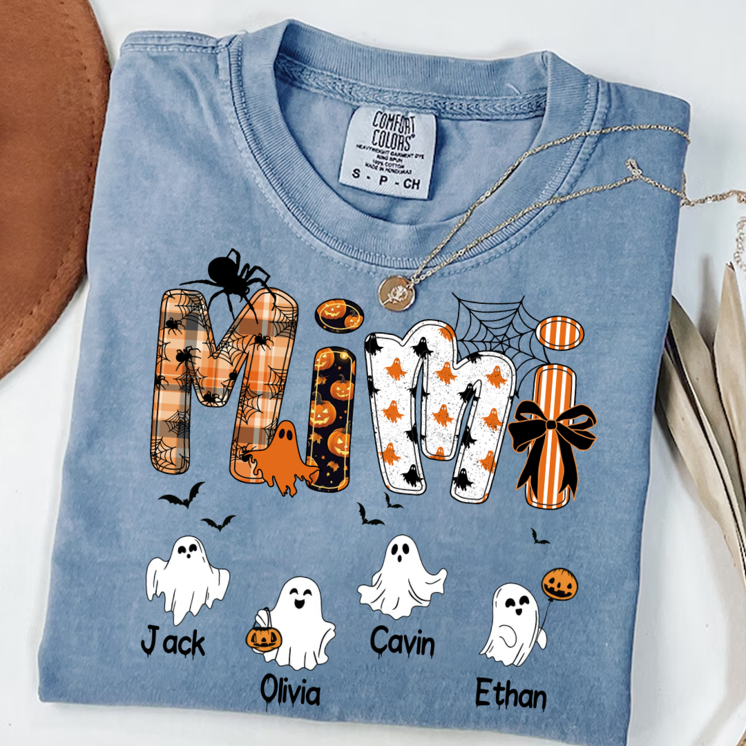 Halloween Mimi Spooky Custom Mimi And Grandkids Shirt