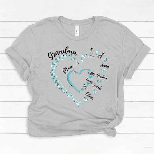 Heart Mom Grandma And Kids Custom Name Mother's Day Classic Canvas