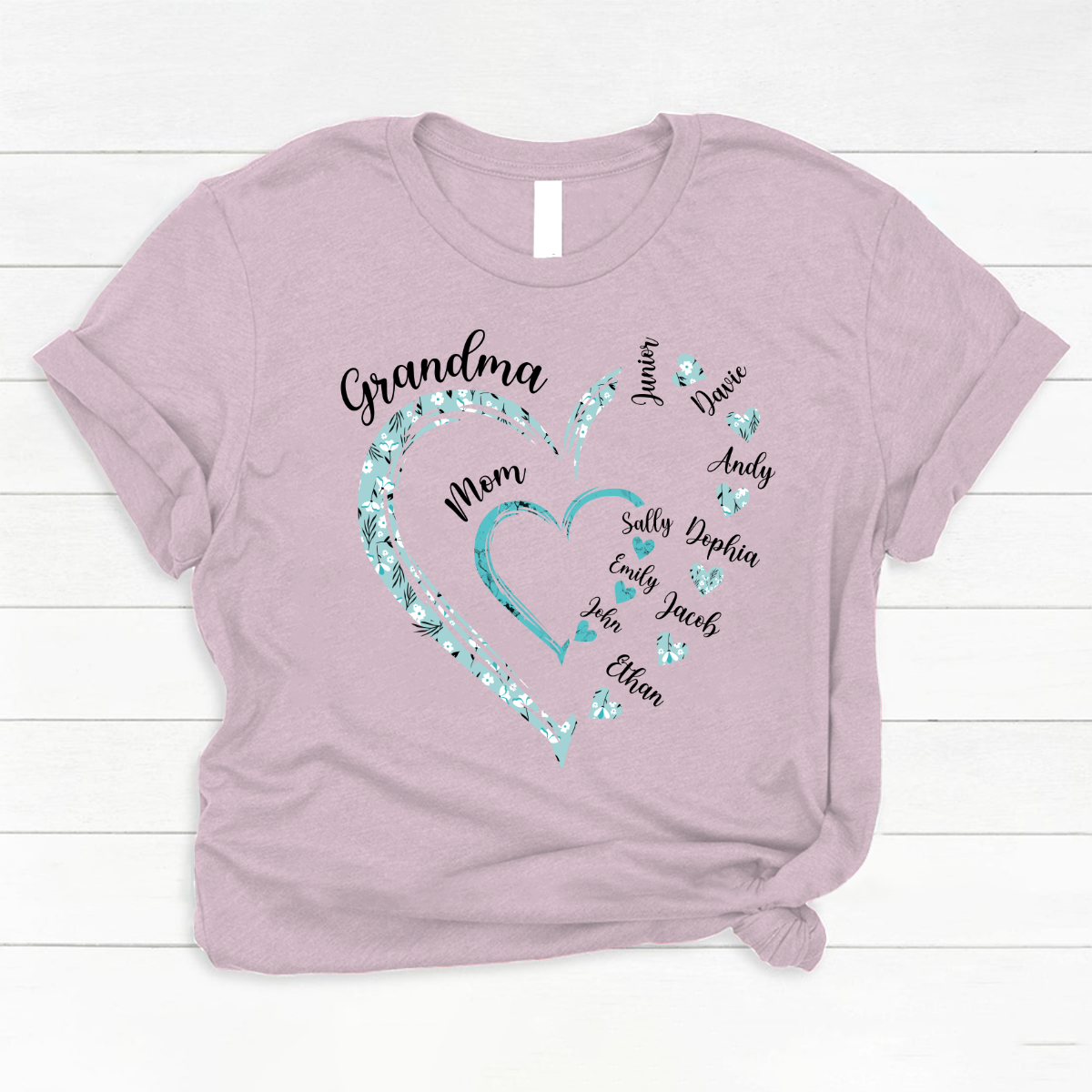 Heart Mom Grandma And Kids Custom Name Mother's Day Classic Canvas