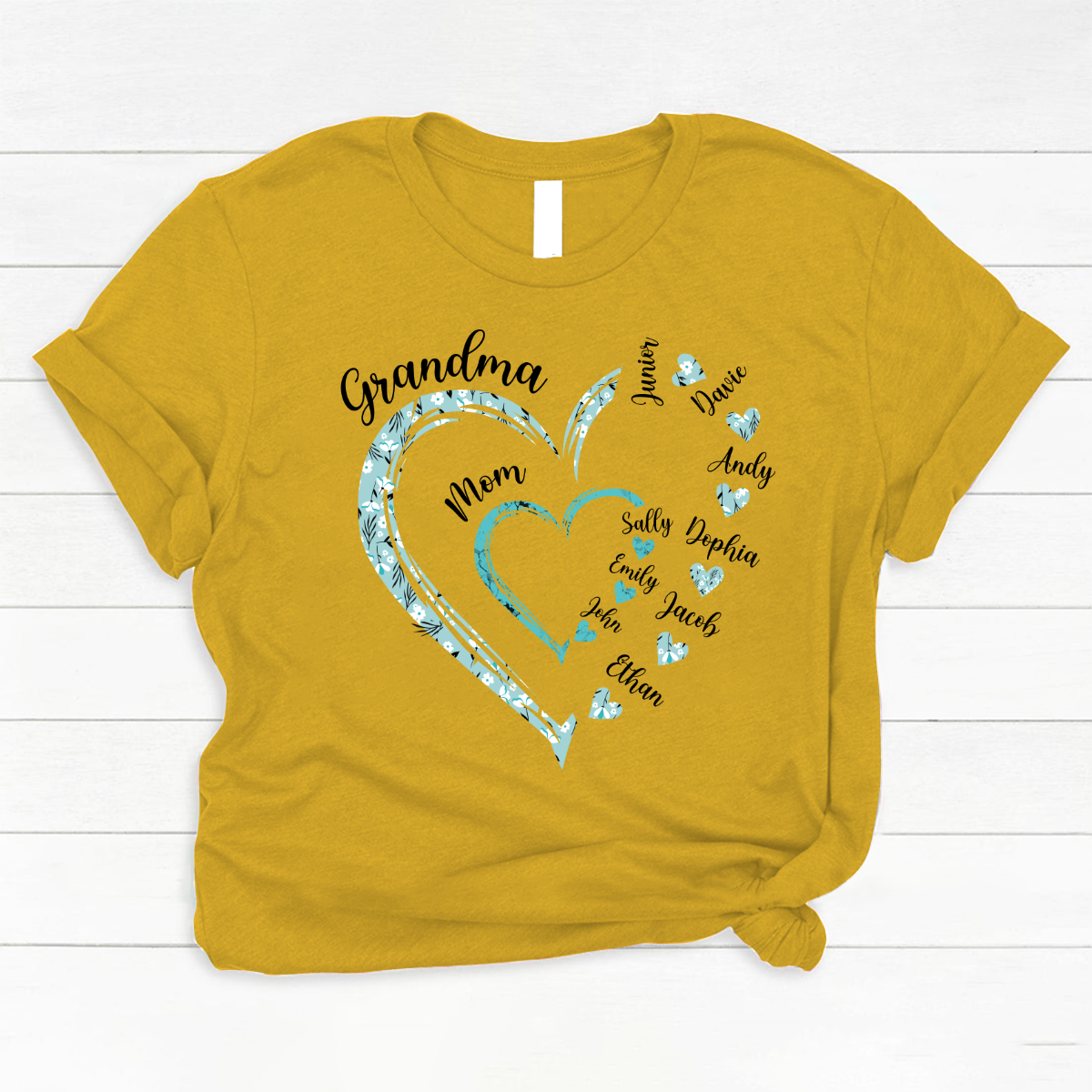 Heart Mom Grandma And Kids Custom Name Mother's Day Classic Canvas
