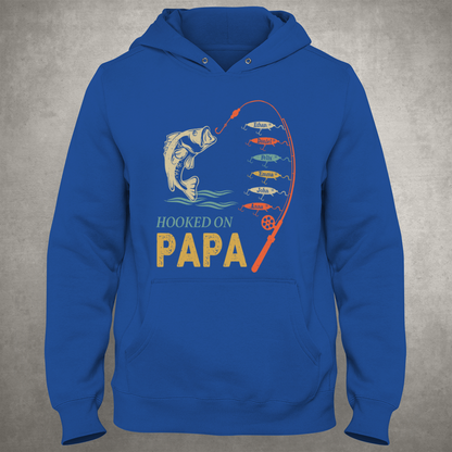 Hook On Being Papa Father's Day Fish Grandkids Hoodie