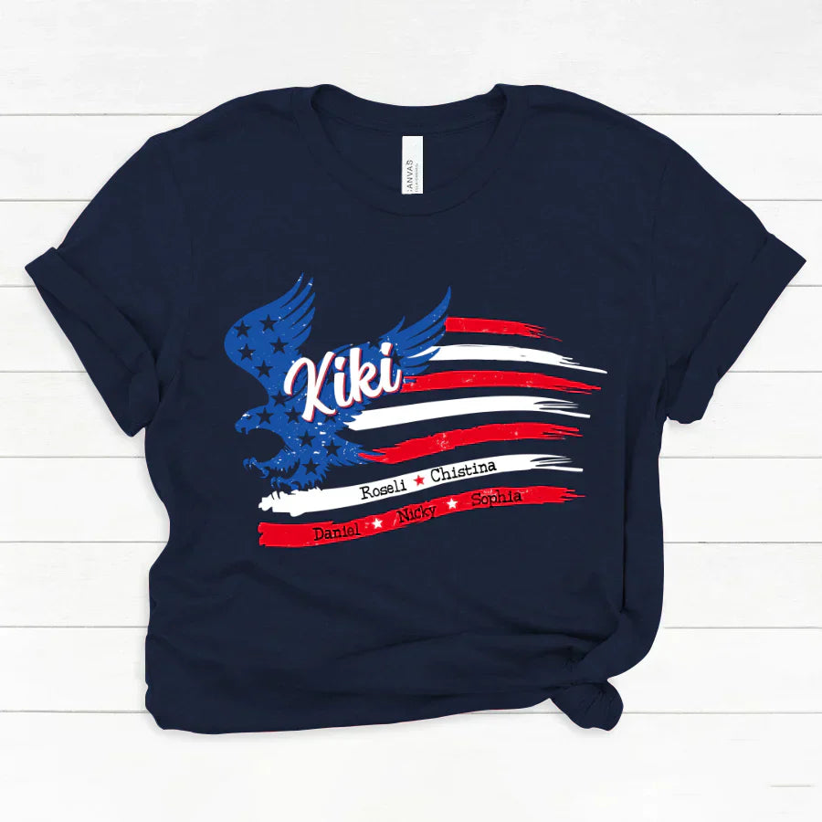 Kiki With Grandkids Names 4th Of July CTL94 Classic Canvas