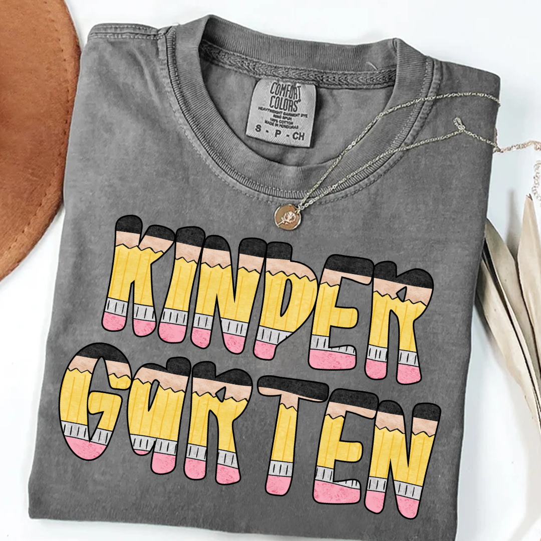 Teacher Grade Level – Fun Pencil Letter Tee for Back to School
