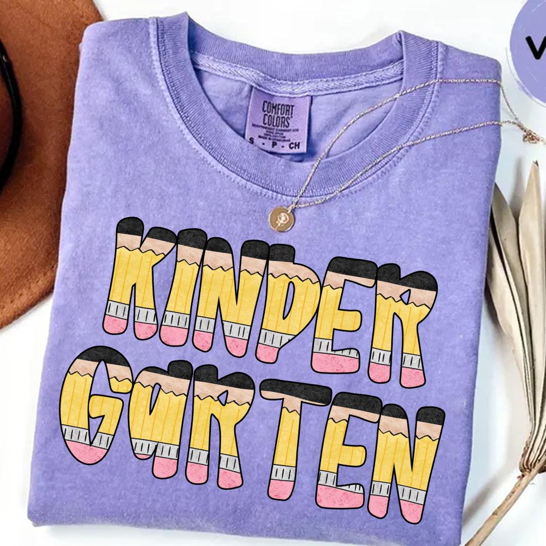 Teacher Grade Level – Fun Pencil Letter Tee for Back to School
