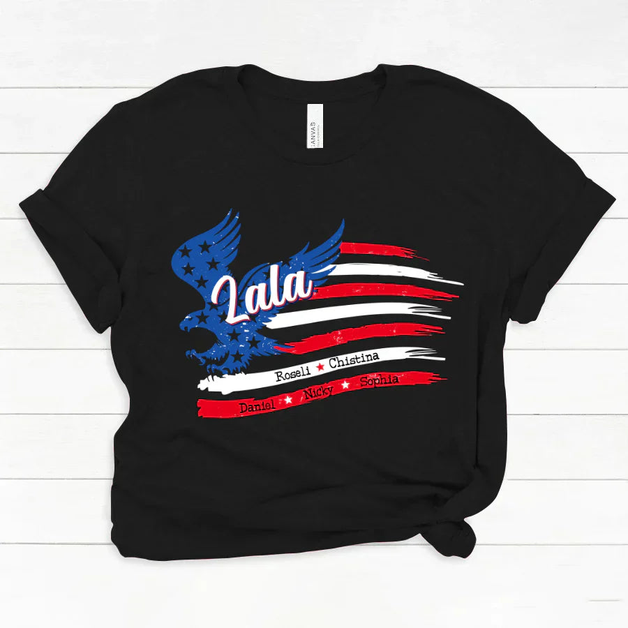 Lala With Grandkids Names 4th Of July CTL94 Classic Canvas
