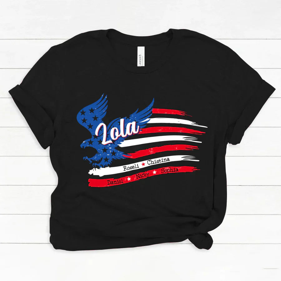 Lola With Grandkids Names 4th Of July CTL94 Classic Canvas