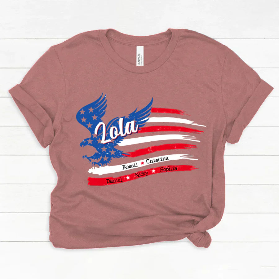 Lola With Grandkids Names 4th Of July CTL94 Classic Canvas