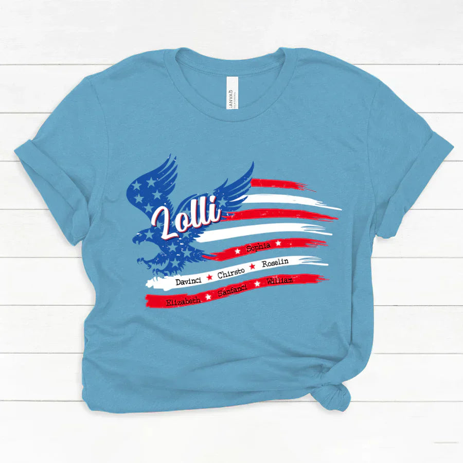 Lolli With Grandkids Names 4th Of July CTL94 Classic Canvas