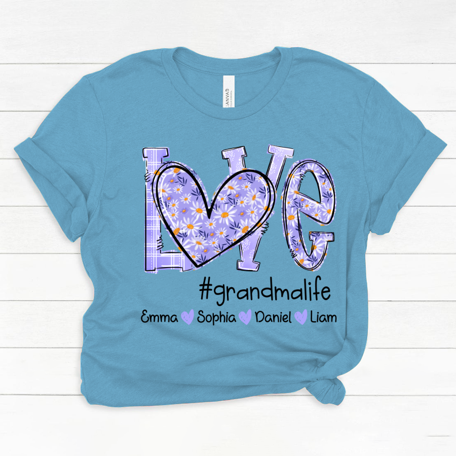 Love Daisy Purple Grandma Life With Kids TH Classic Canvas