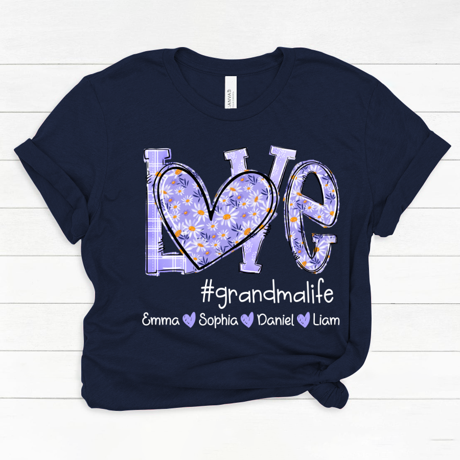 Love Daisy Purple Grandma Life With Kids TH Classic Canvas