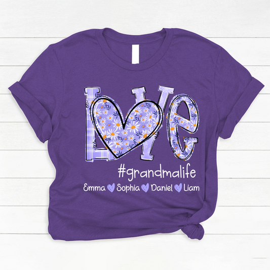 Love Daisy Purple Grandma Life With Kids TH Classic Canvas