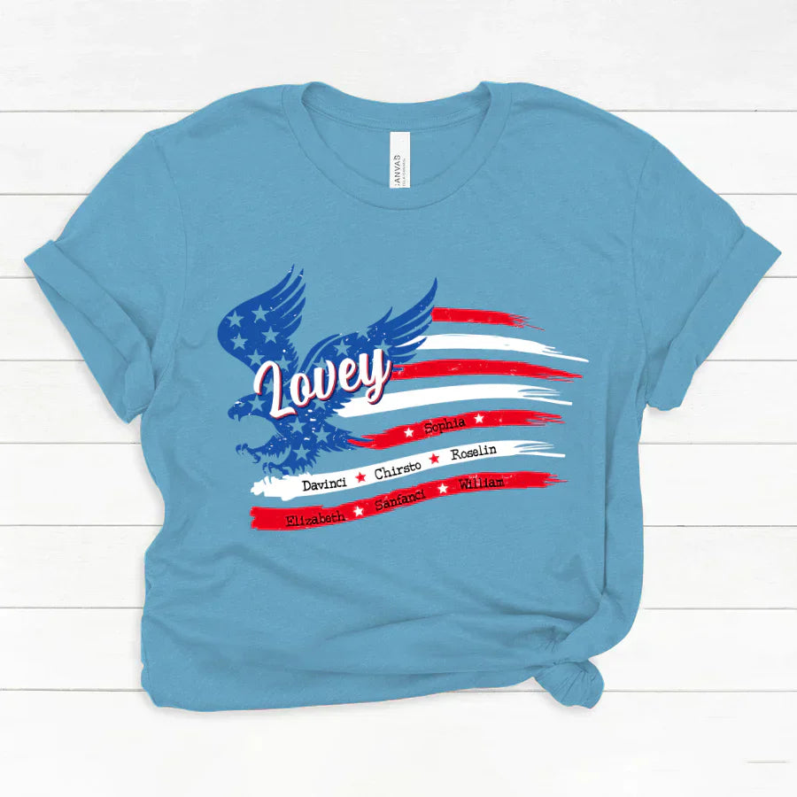 Lovey With Grandkids Names 4th Of July CTL94 Classic Canvas