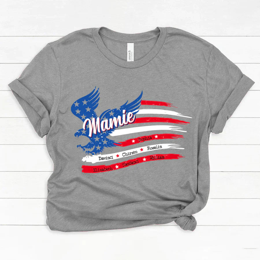 Mamie With Grandkids Names 4th Of July CTL94 Classic Canvas