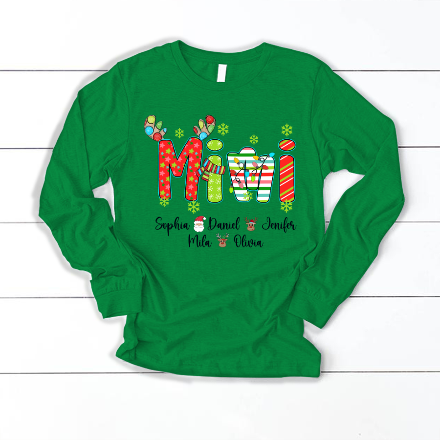 Merry Christmas Mimi Custom Grandma And Grandkids Shirt
