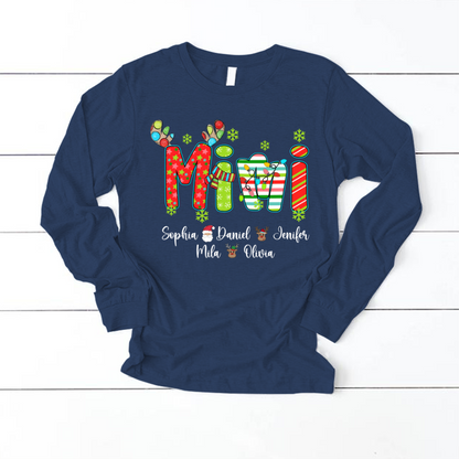 Merry Christmas Mimi Custom Grandma And Grandkids Shirt