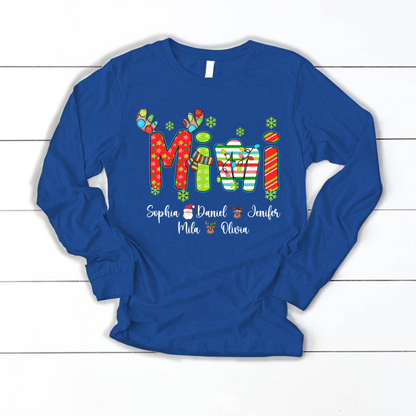 Merry Christmas Mimi Custom Grandma And Grandkids Shirt
