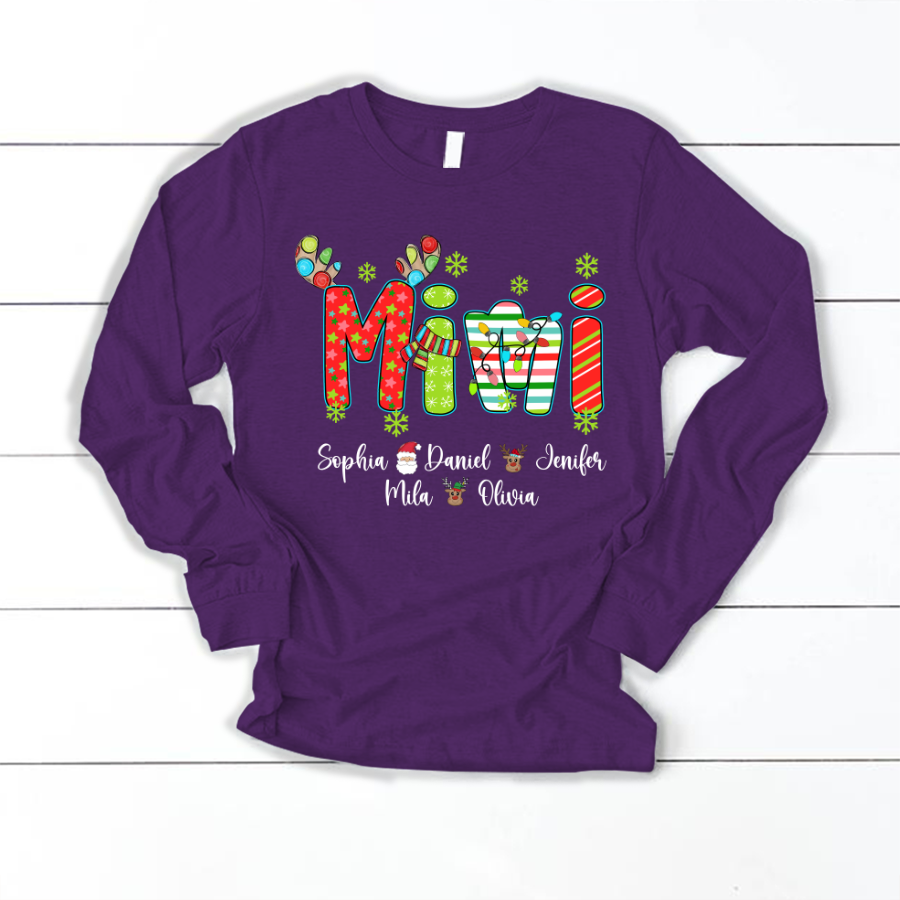 Merry Christmas Mimi Custom Grandma And Grandkids Shirt
