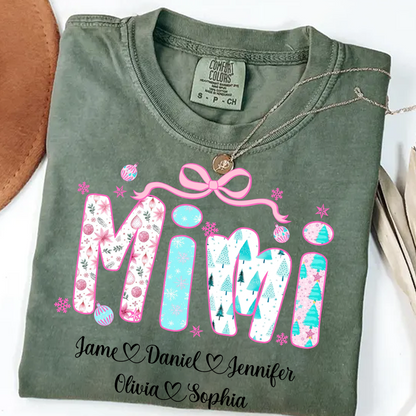 Merry Christmas Mimi Custom Mimi And Grandkids Shirt