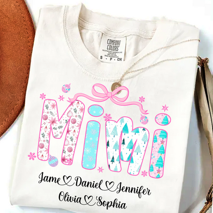 Merry Christmas Mimi Custom Mimi And Grandkids Shirt
