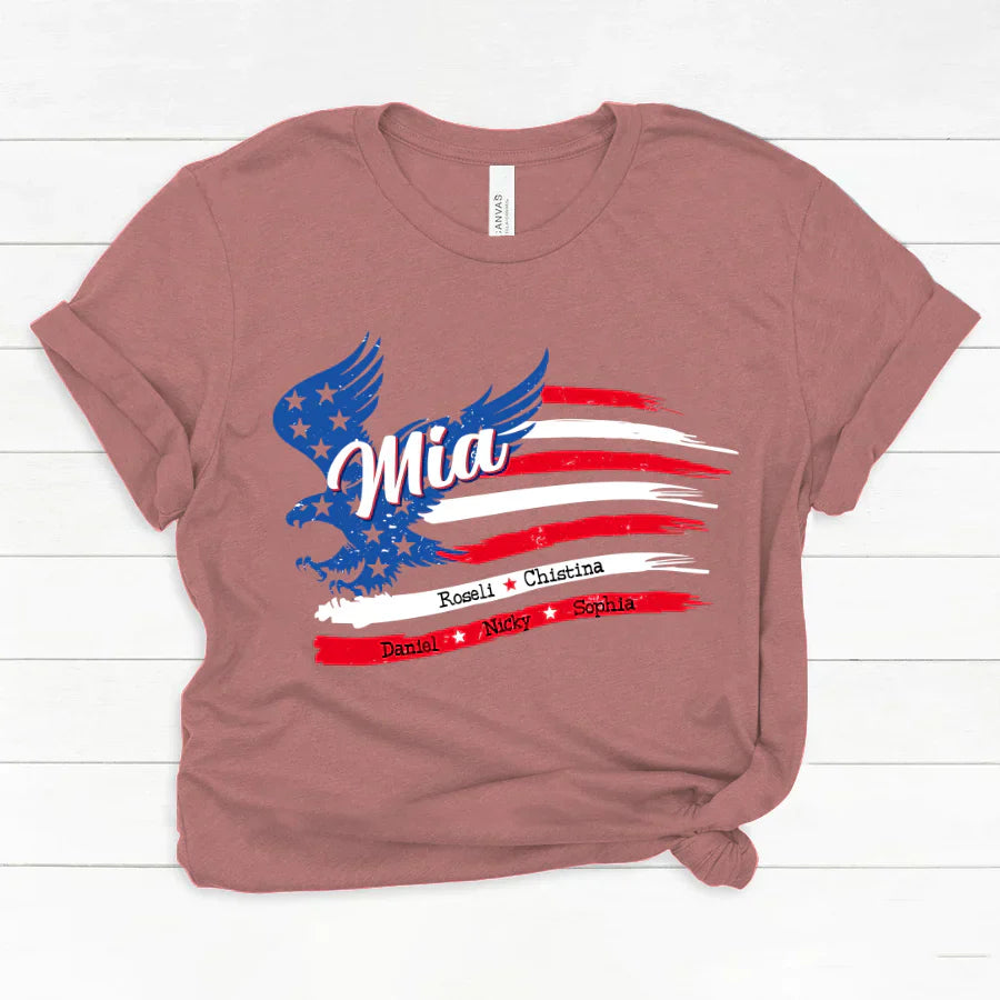 Mia With Grandkids Names 4th Of July CTL94 Classic Canvas