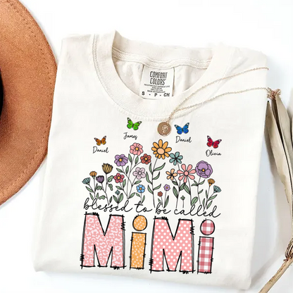 Mimi Floral And Butterfly Custom Mimi And Grandkids Gift For Mothers Day