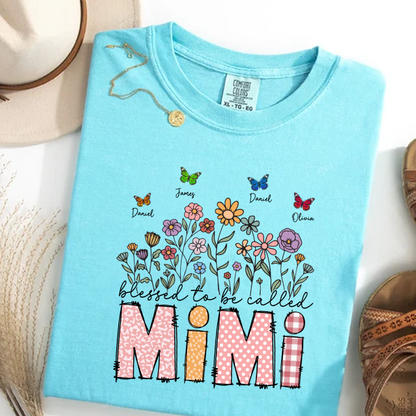Mimi Floral And Butterfly Custom Mimi And Grandkids Gift For Mothers Day