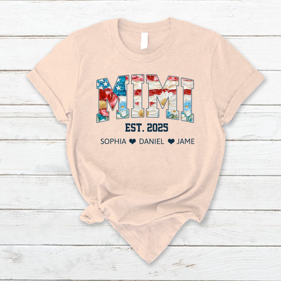 Mimi Flower America Flag Patriotic 4TH of July Gift