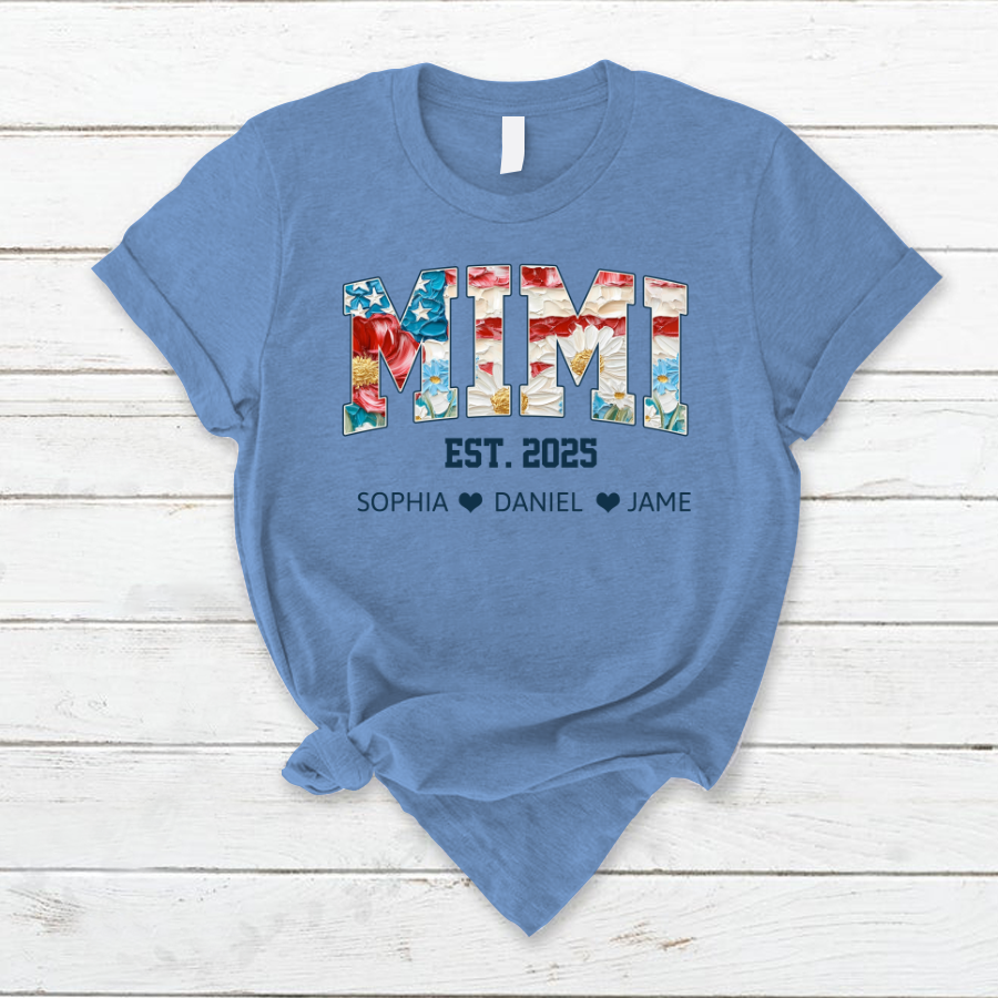 Mimi Flower America Flag Patriotic 4TH of July Gift