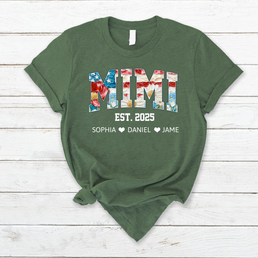 Mimi Flower America Flag Patriotic 4TH of July Gift