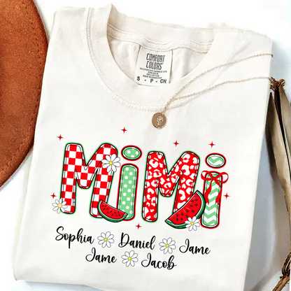 Mimi Watermelon And Grandkids Sweet Summer Time Shirt