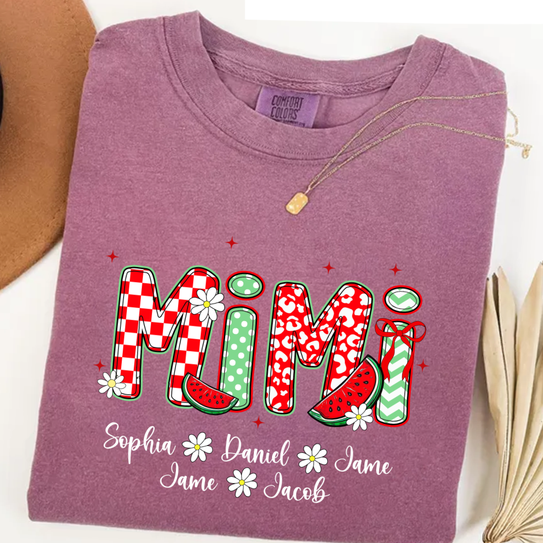 Mimi Watermelon And Grandkids Sweet Summer Time Shirt