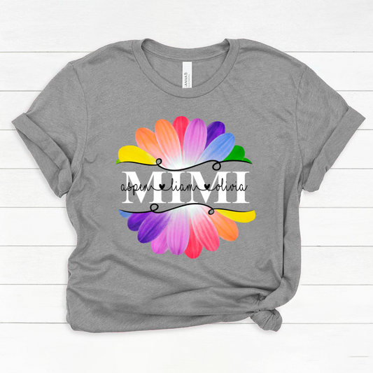 Mimi And Grandkids Flower Rainbow Classic Canvas