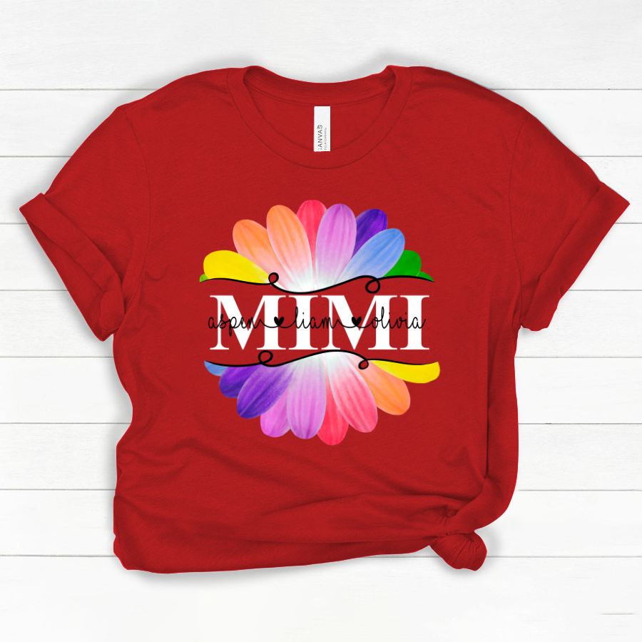 Mimi And Grandkids Flower Rainbow Classic Canvas