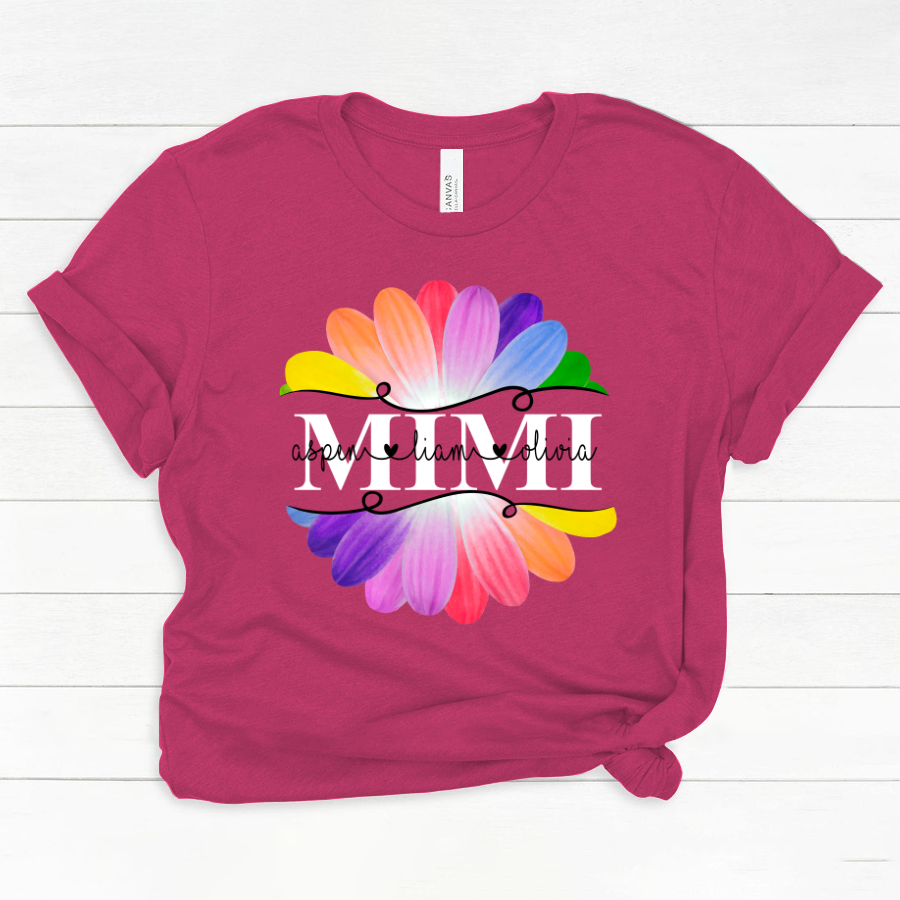 Mimi And Grandkids Flower Rainbow Classic Canvas
