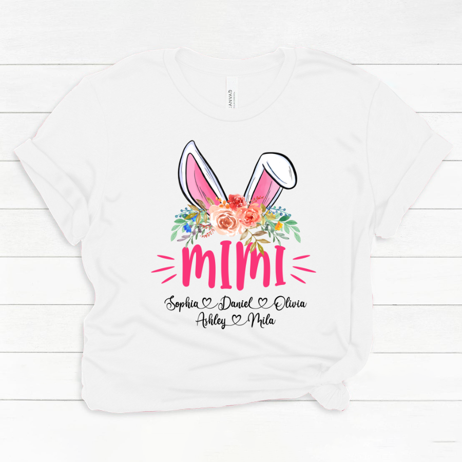 Mimi Bunny And Kid, Gift For Grandma Grammy Nana Mimi CTH01 Classic Canvas