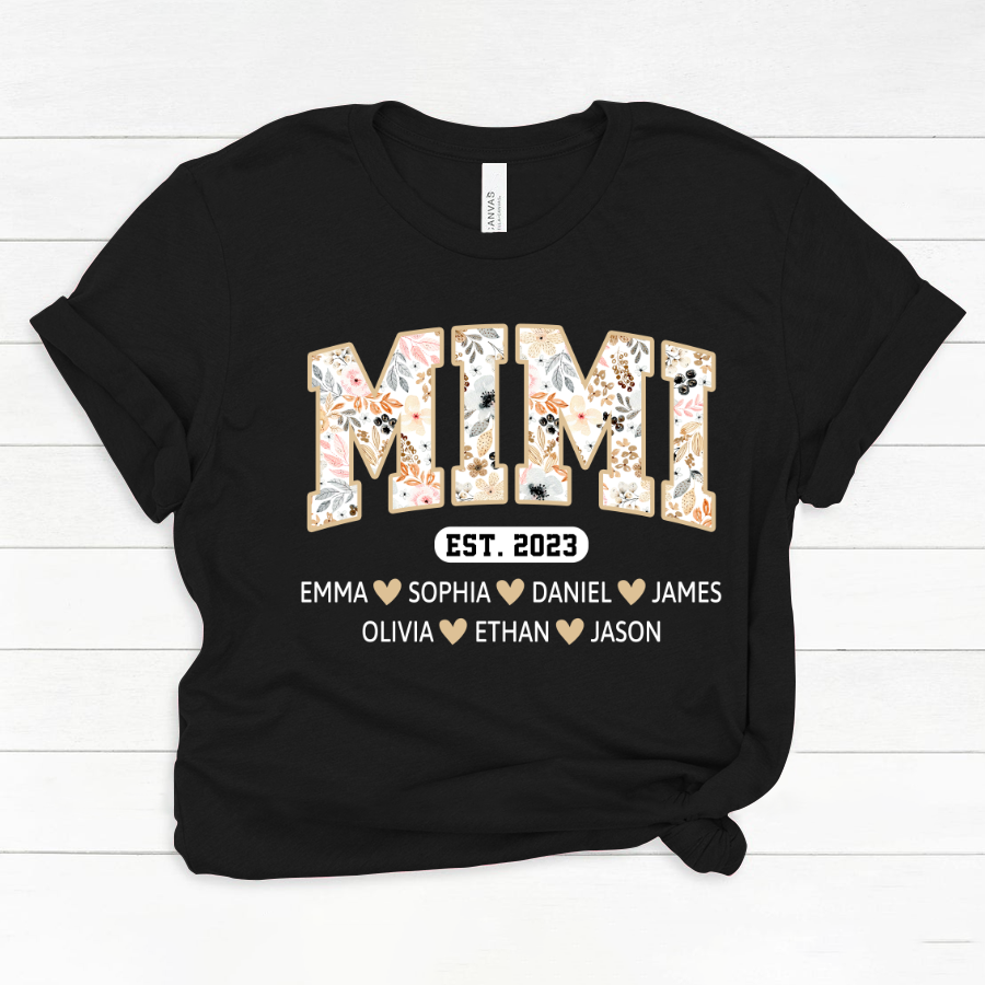 Mimi Est Floral With Grandkids Mother's Day TH Classic Canvas