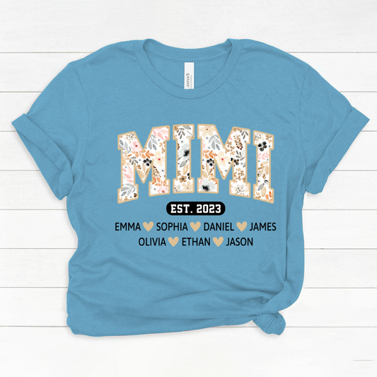 Mimi Est Floral With Grandkids Mother's Day TH Classic Canvas