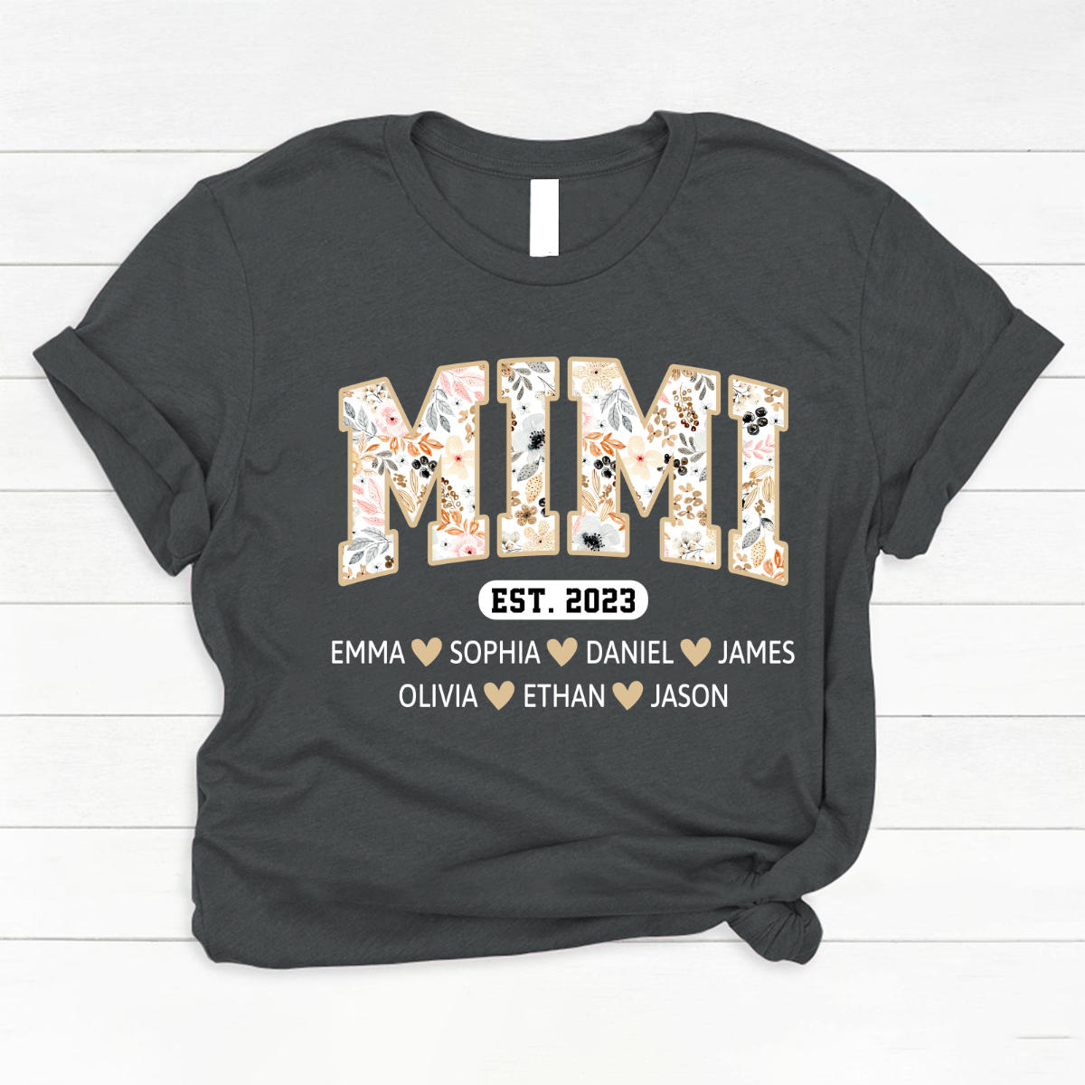 Mimi Est Floral With Grandkids Mother's Day TH Classic Canvas