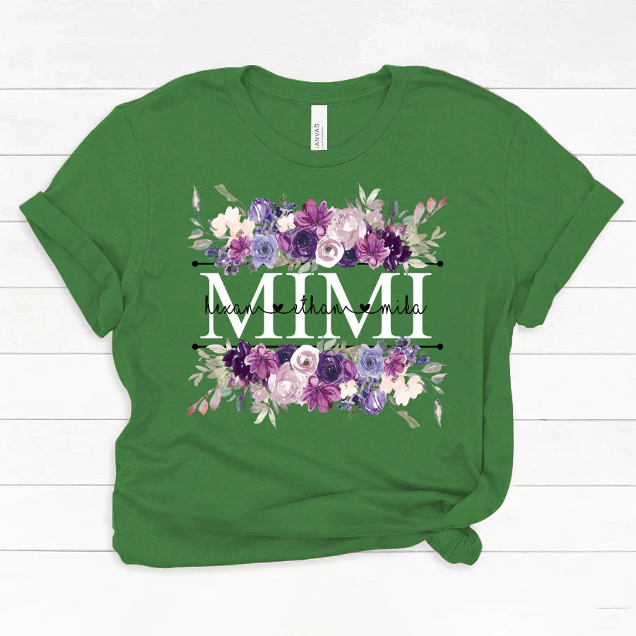 Mimi Purple Plum Flower And Grandkids Classic Canvas
