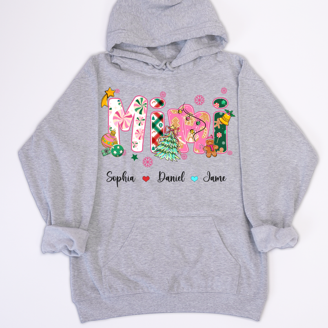 Mimi and Grandkids Christmas Personalized Gift Shirt