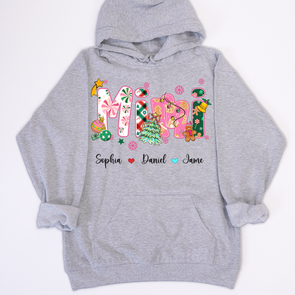 Mimi and Grandkids Christmas Personalized Gift Shirt