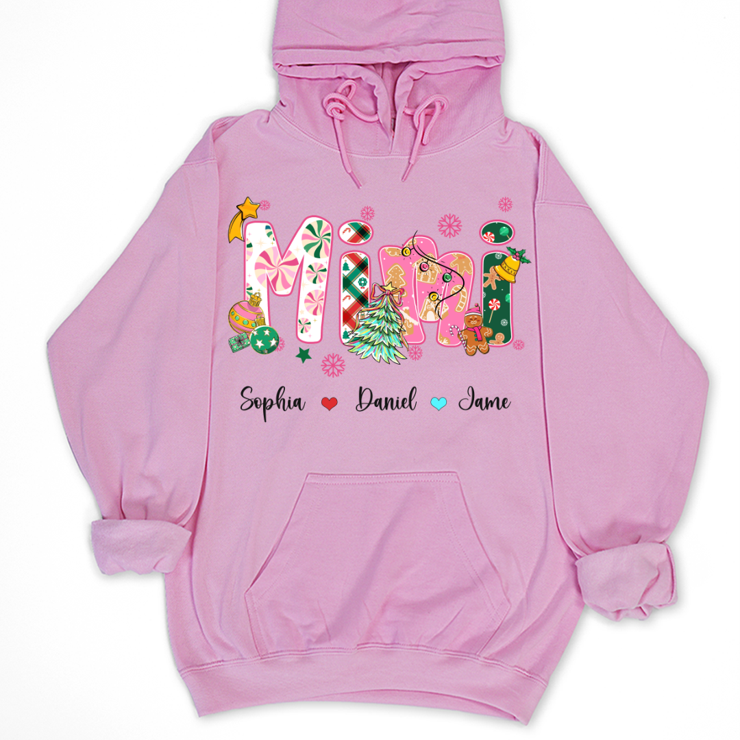 Mimi and Grandkids Christmas Personalized Gift Shirt